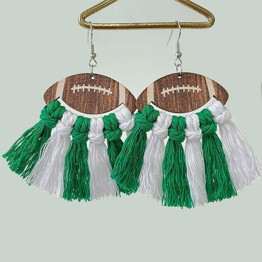 football tassel earrings - basil boutique
