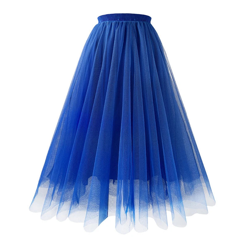 floor length tulle maxi skirt