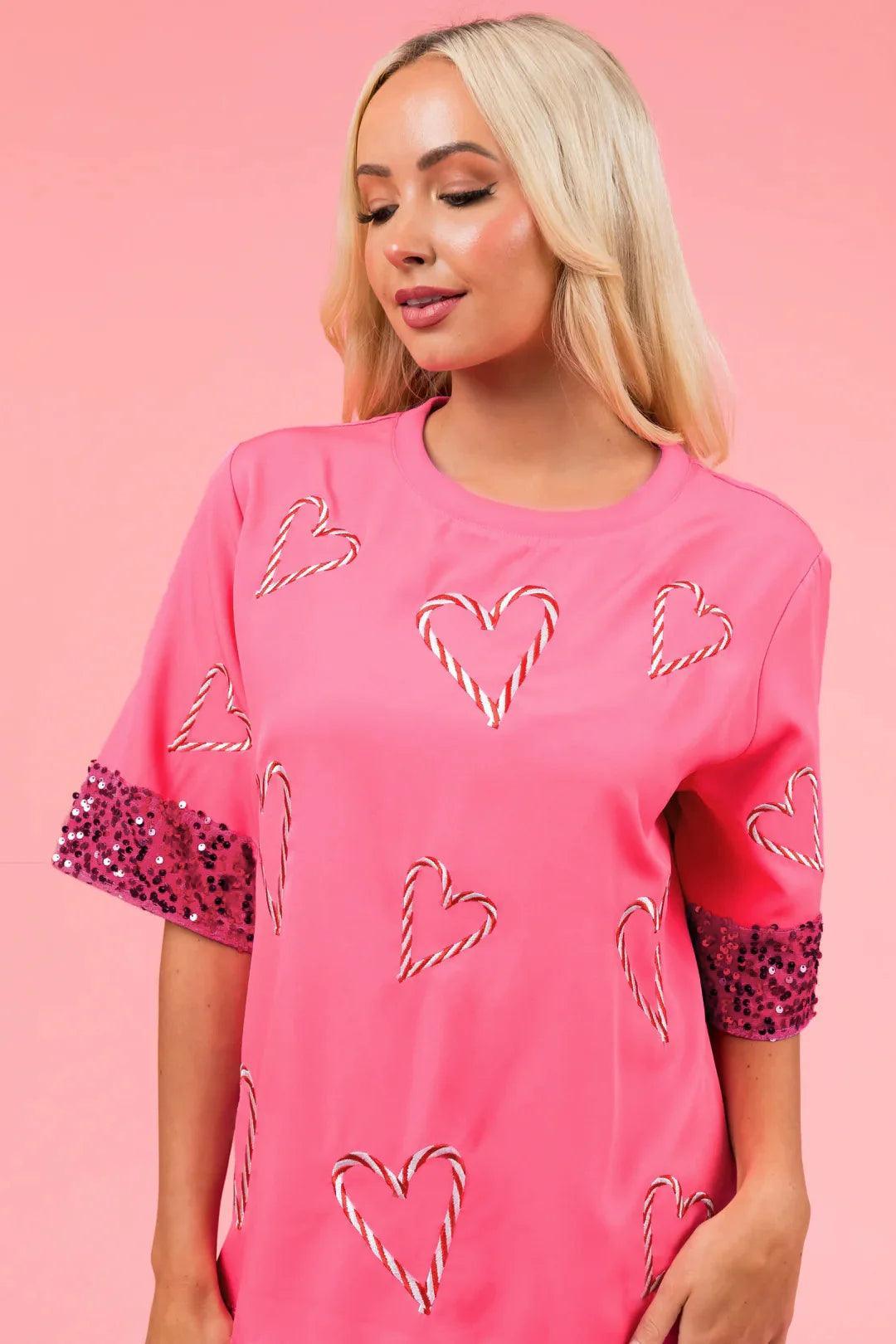 candy cane sequin dress - basil boutique