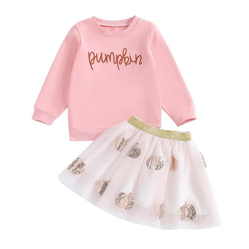 pumpkin tulle kids outfit - basil boutique