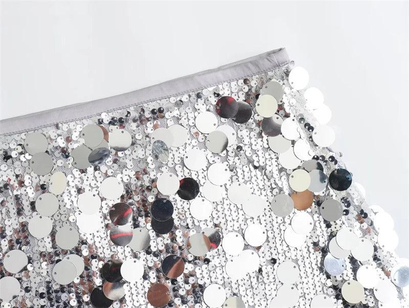 mixed sequin mini skirt - basil boutique