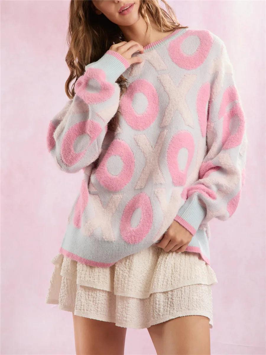 valentine's day knit crew sweaters