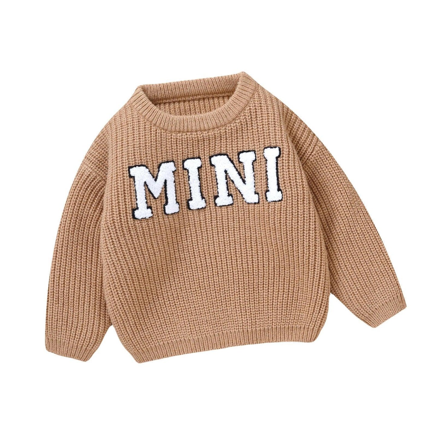 mini knit kids crew sweater - basil boutique