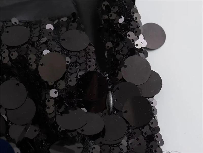 mixed sequin mini skirt - basil boutique