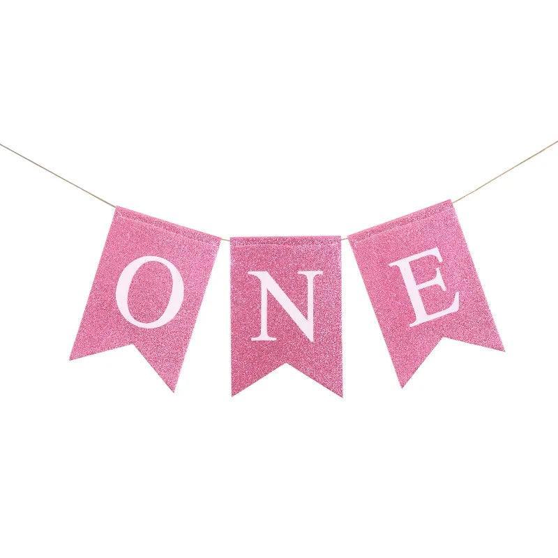 one burlap birthday banner - basil boutique