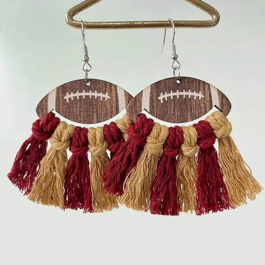 football tassel earrings - basil boutique