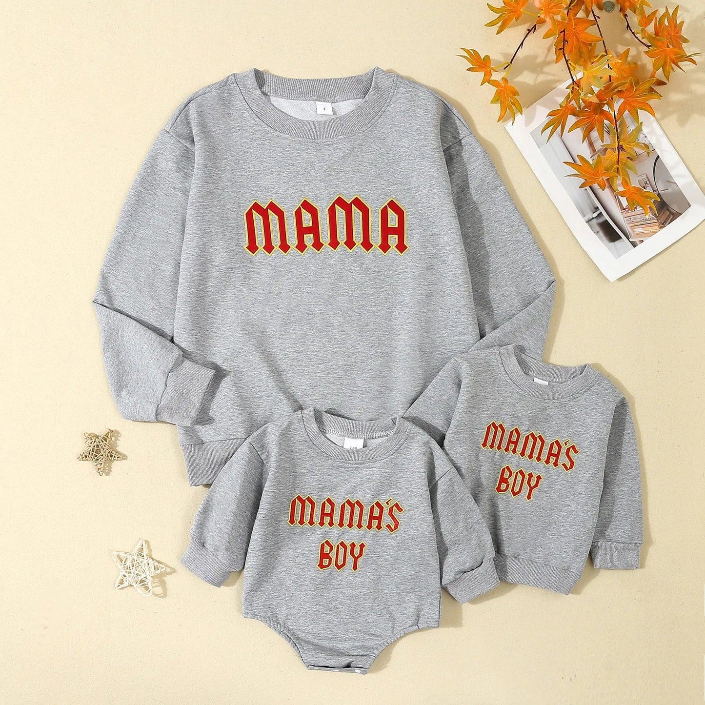 mama + mama's boy lightning matching set - basil boutique