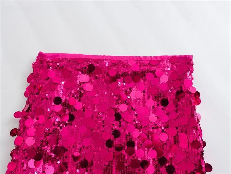 mixed sequin mini skirt - basil boutique
