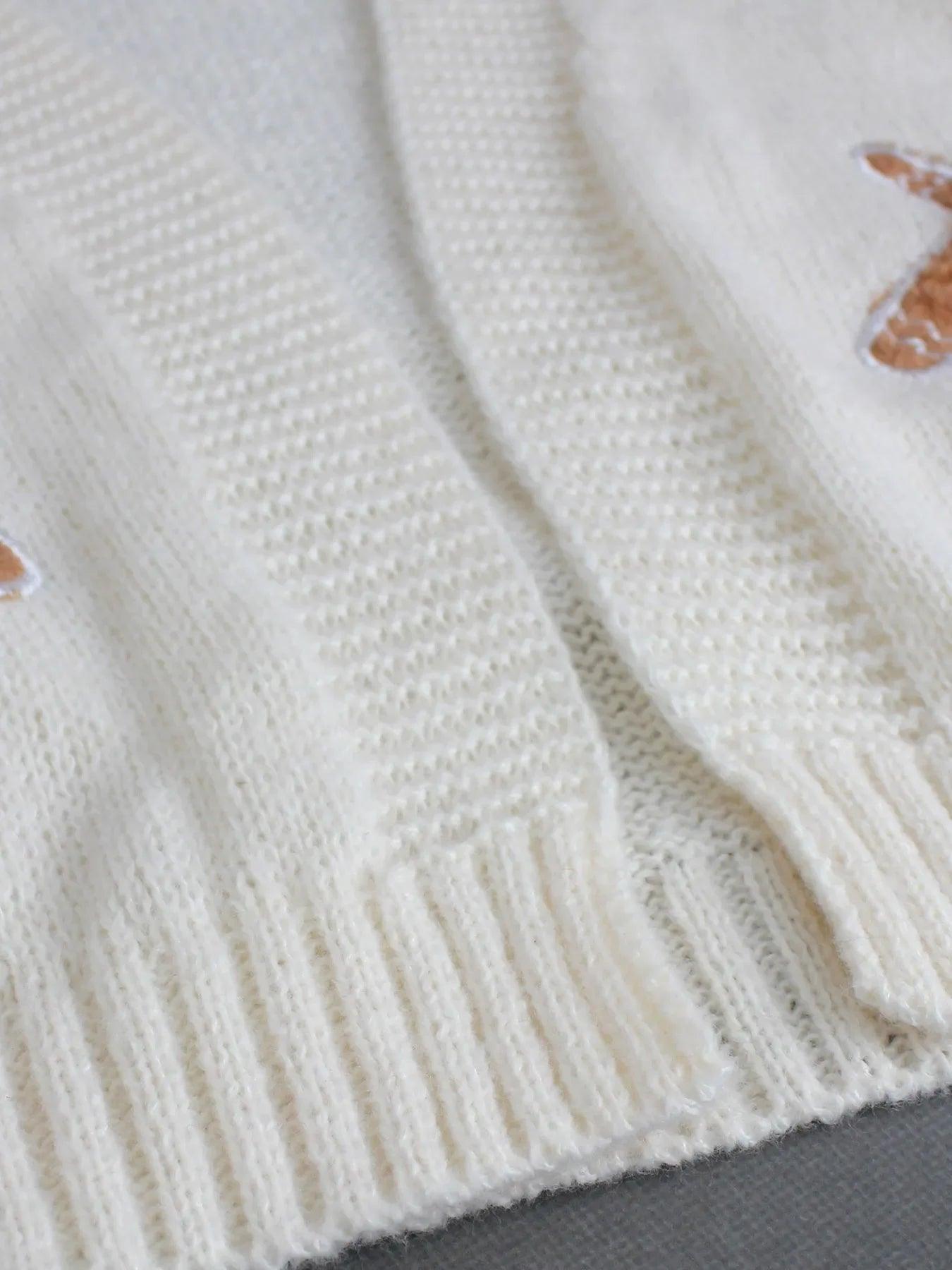 gingerbread cookie knit cardigan - basil boutique