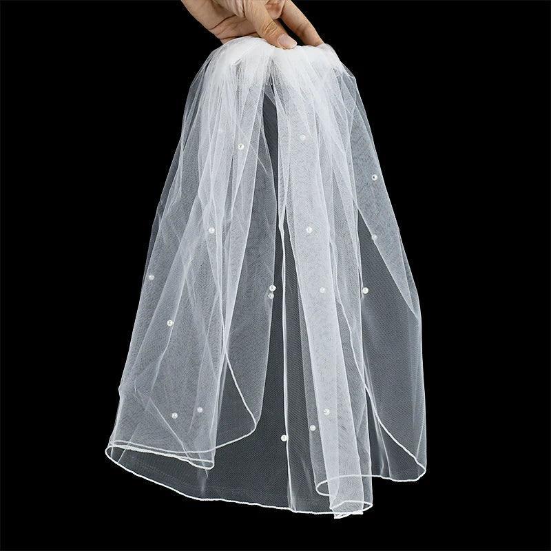 bride pearl veil - basil boutique