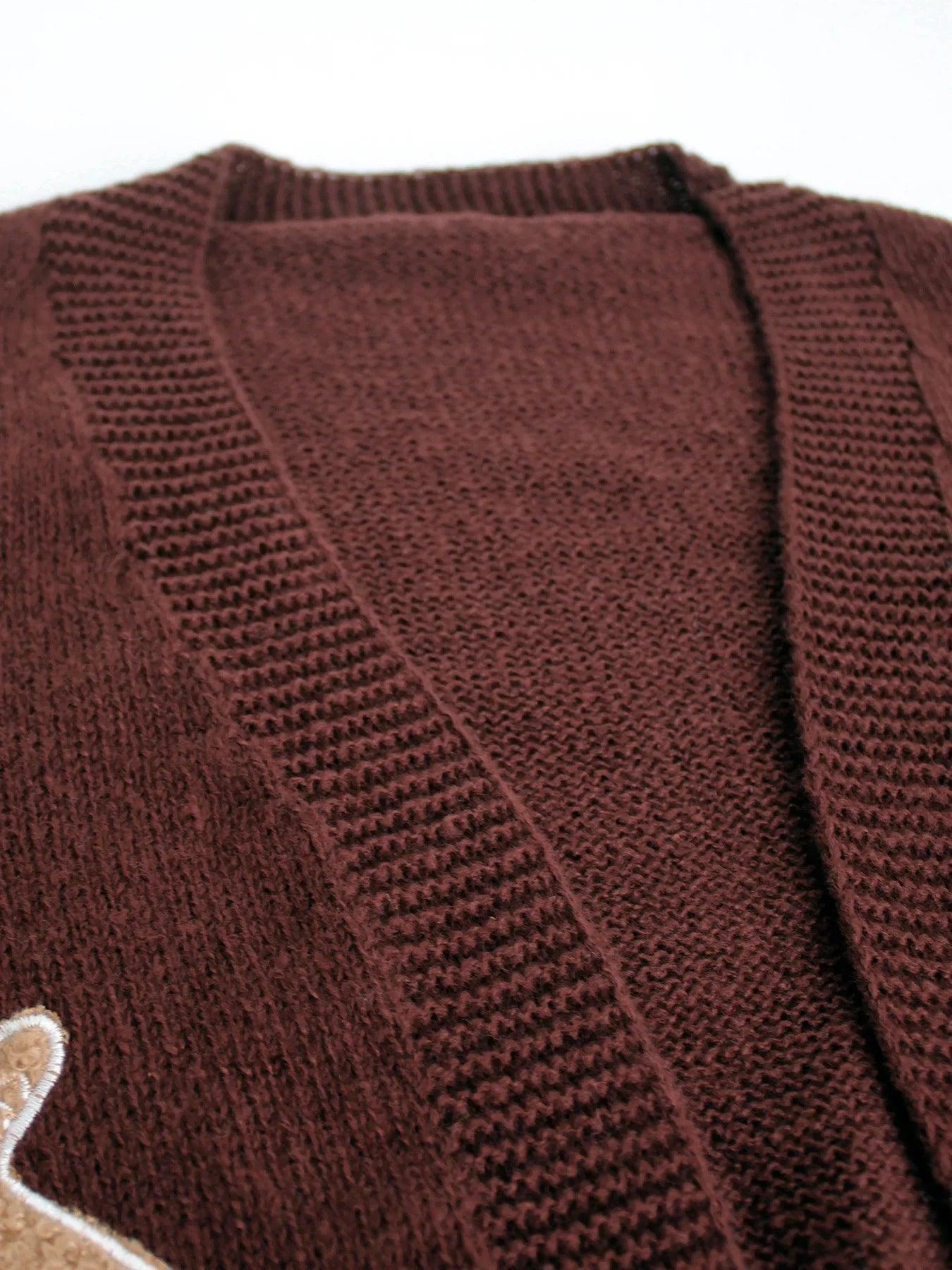 gingerbread cookie knit cardigan - basil boutique