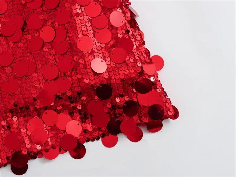 mixed sequin mini skirt - basil boutique