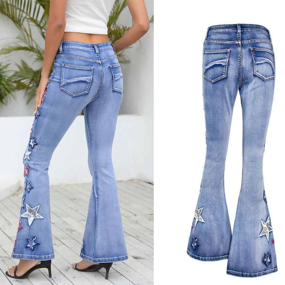 all i see are stars flare jeans - basil boutique