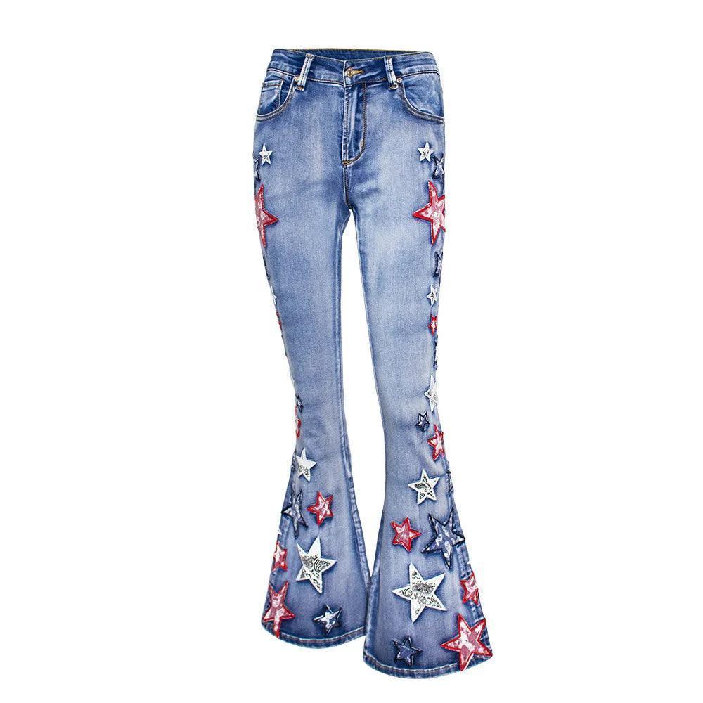 all i see are stars flare jeans - basil boutique