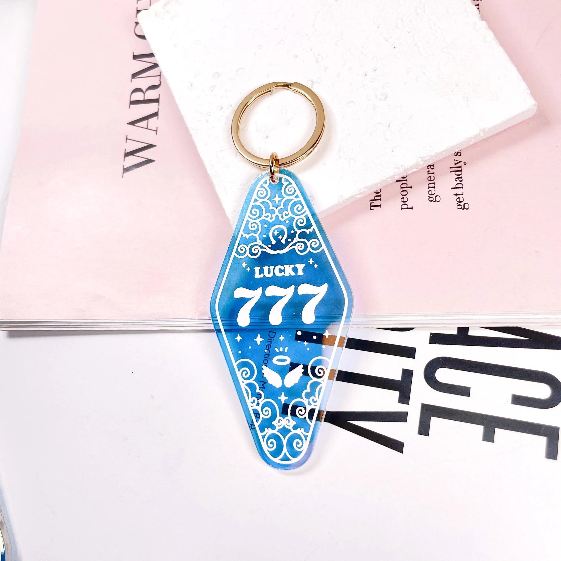 angel number holographic hotel key chains - basil boutique