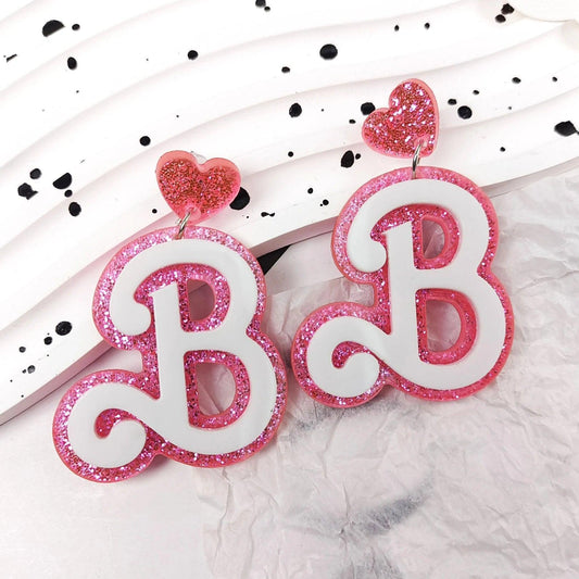 barbie babe + bride acrylic earrings - basil boutique