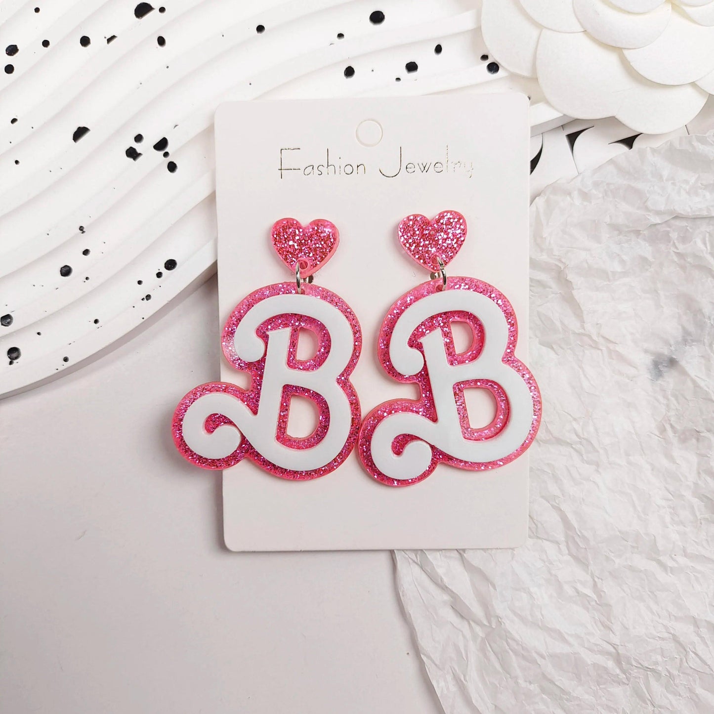barbie babe + bride acrylic earrings - basil boutique