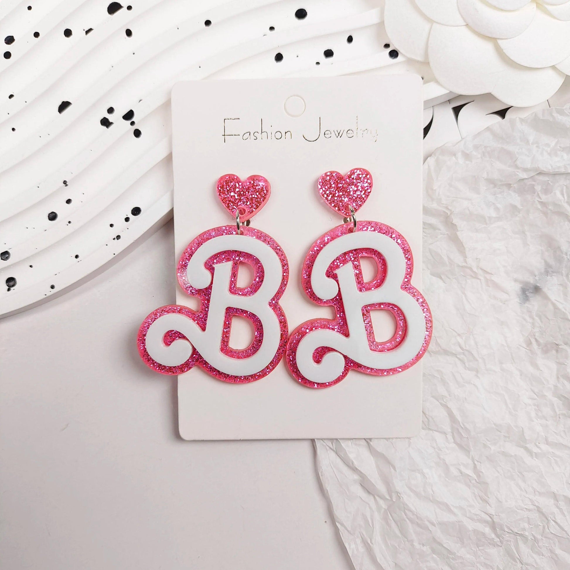 barbie babe + bride acrylic earrings - basil boutique