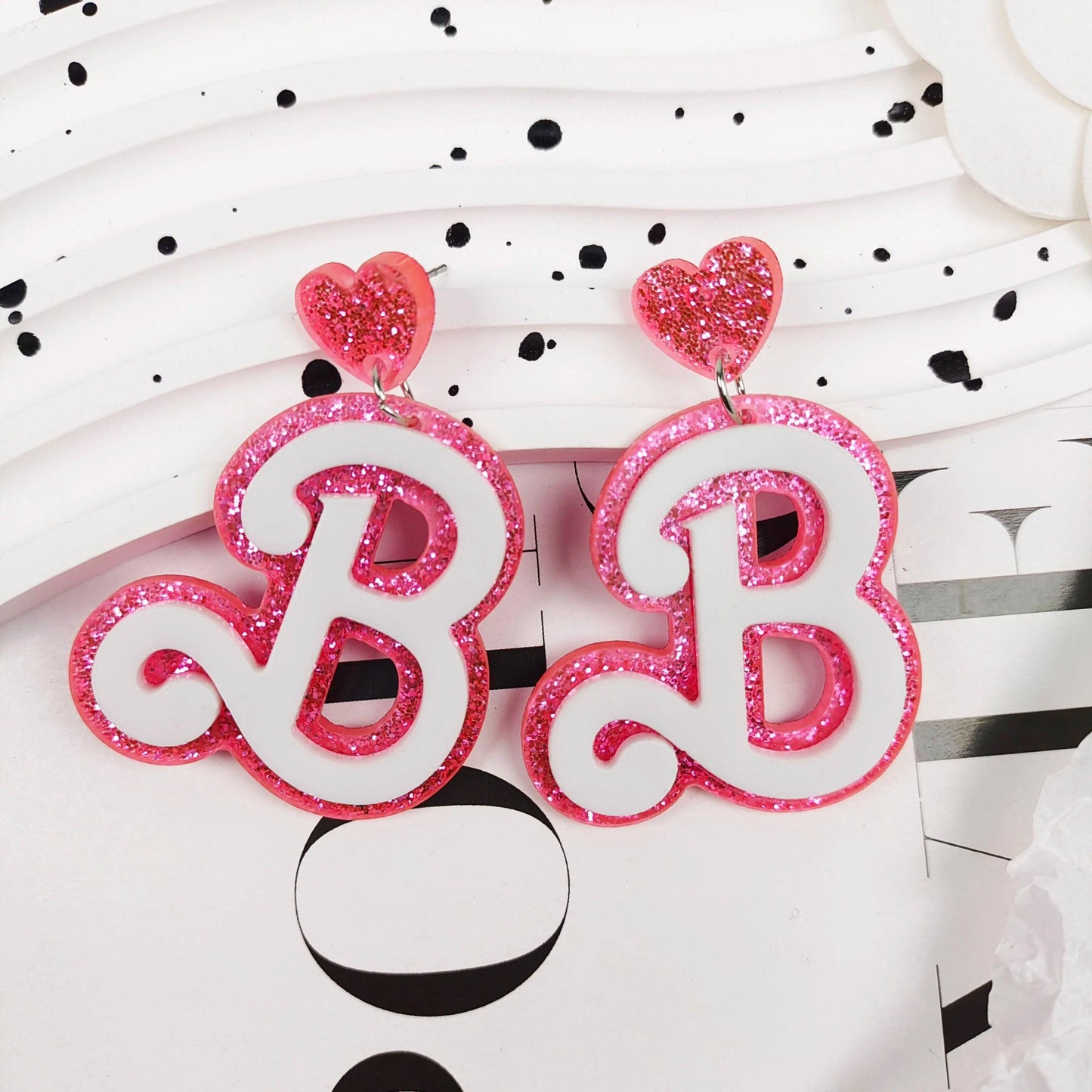 barbie babe + bride acrylic earrings - basil boutique