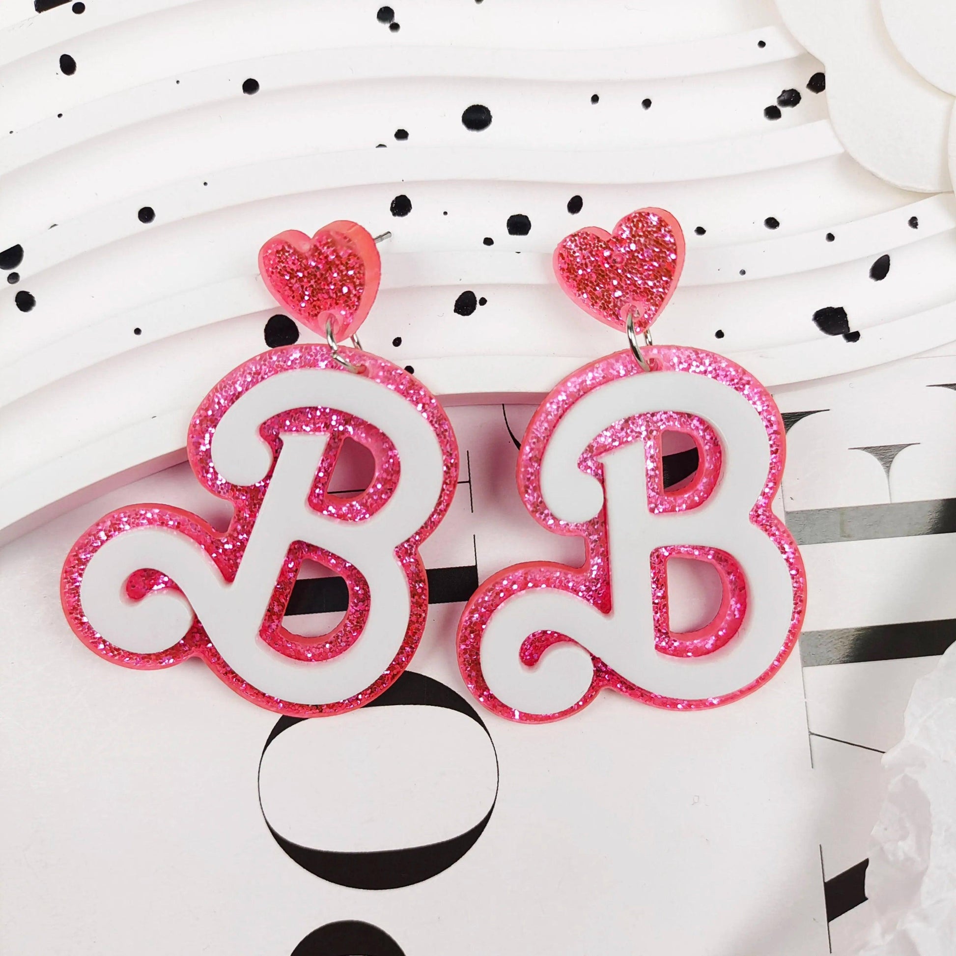 barbie babe + bride acrylic earrings - basil boutique