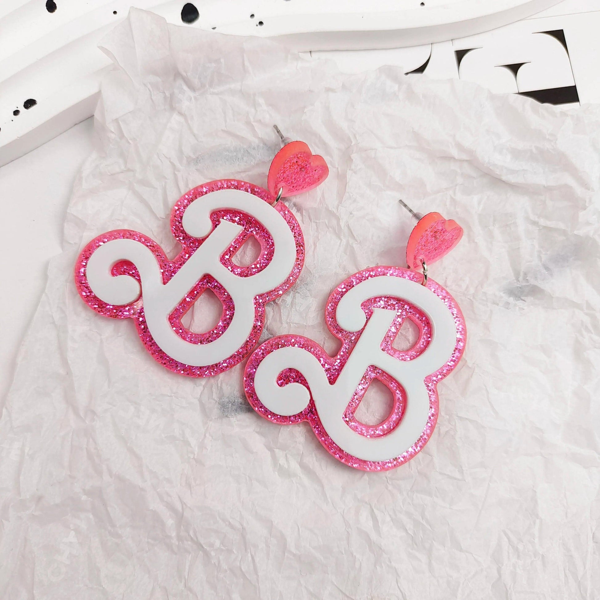 barbie babe + bride acrylic earrings - basil boutique