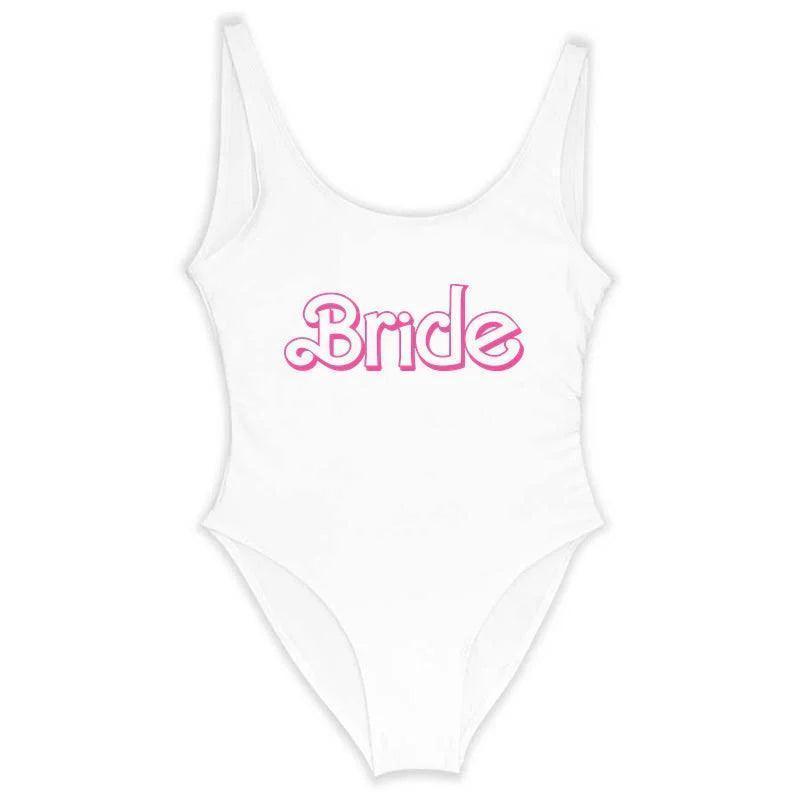 barbie team bride one-piece swimsuits - basil boutique