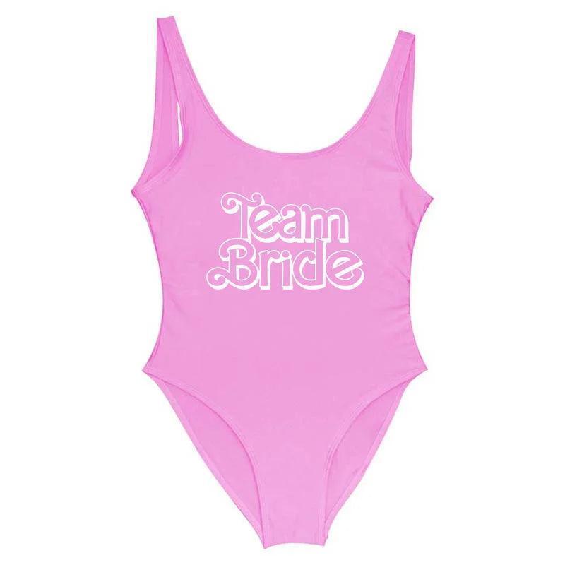 barbie team bride one-piece swimsuits - basil boutique