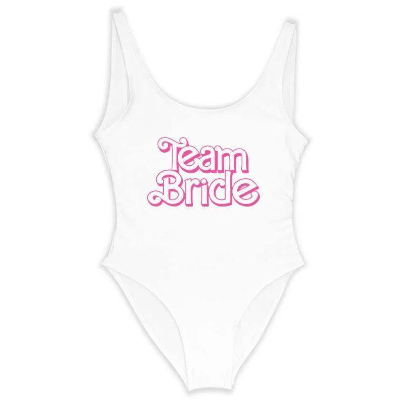 barbie team bride one-piece swimsuits - basil boutique