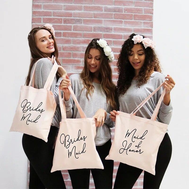 bridal party script tote bag - basil boutique