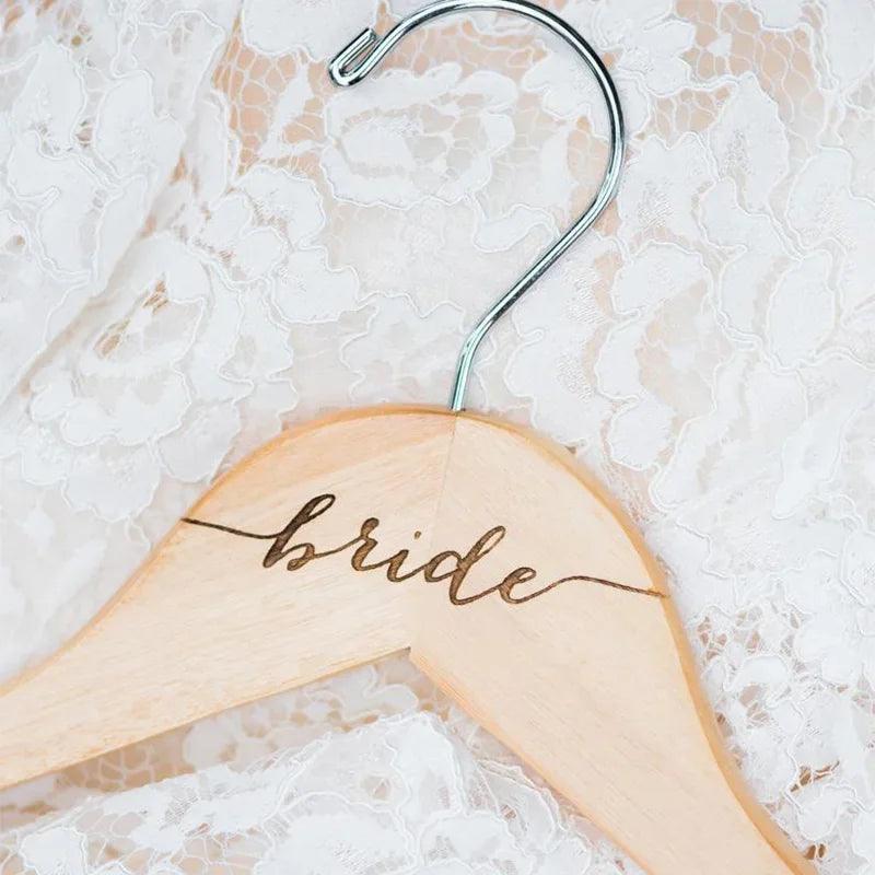 bridal party wooden hangers - basil boutique