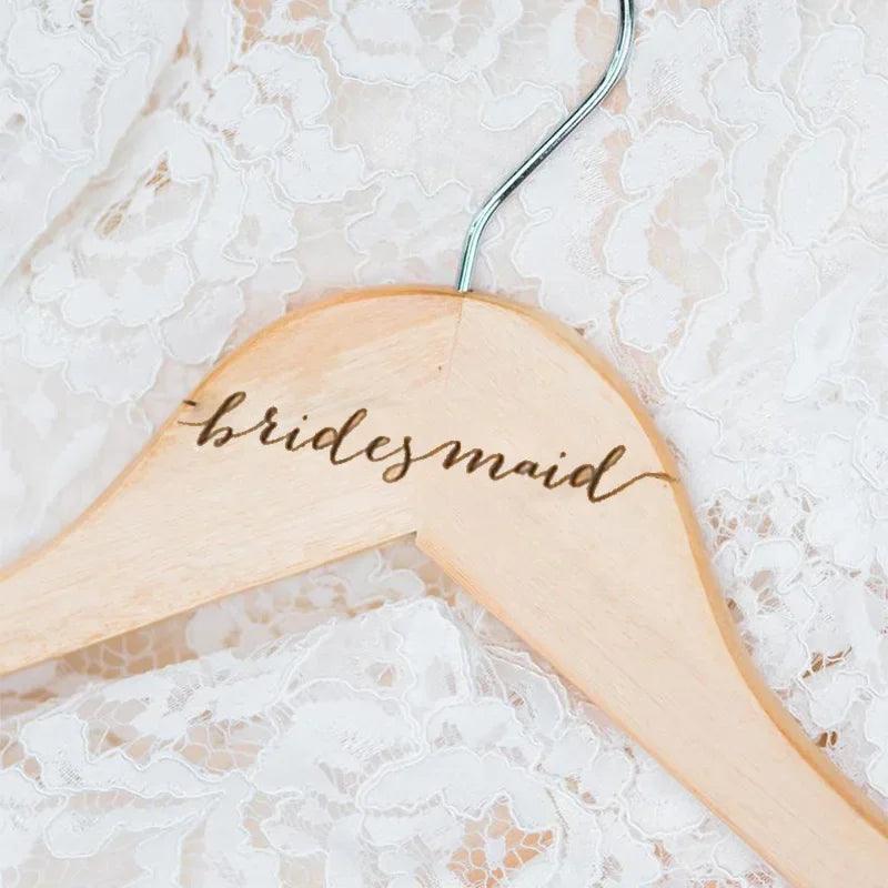 bridal party wooden hangers - basil boutique
