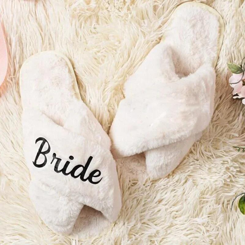 bride + bridesmaid flip flop slippers - basil boutique