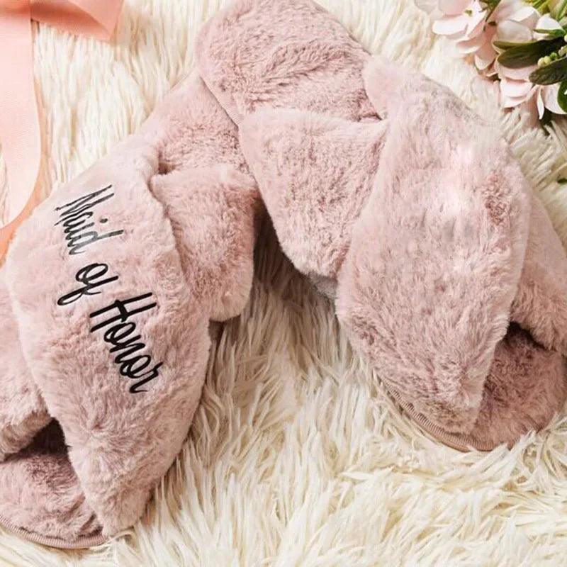 bride + bridesmaid flip flop slippers - basil boutique