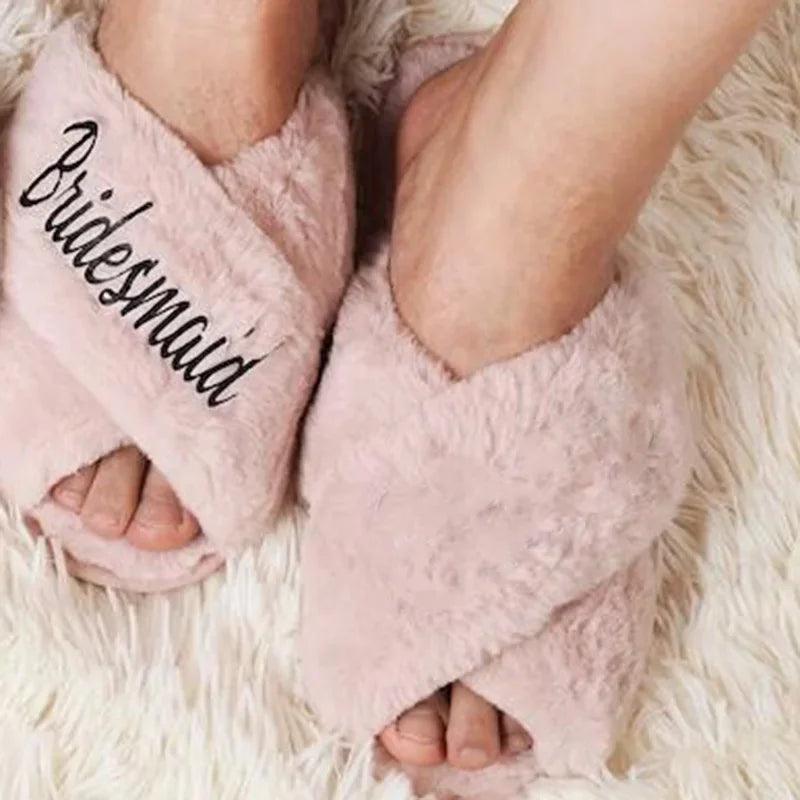 bride + bridesmaid flip flop slippers - basil boutique