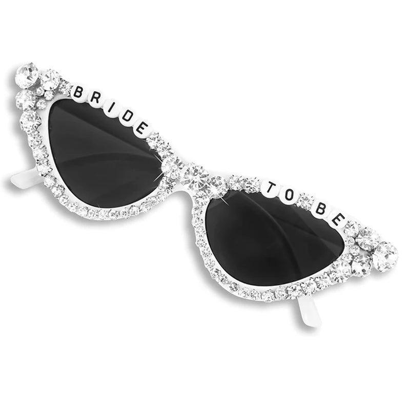 bride-to-be rhinestone cateye sunglasses - basil boutique
