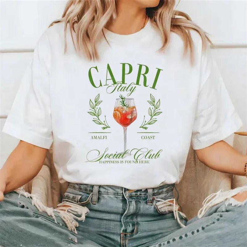 capri spritz social club t-shirt - basil boutique