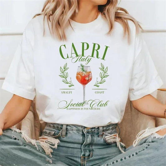 capri spritz social club t-shirt - basil boutique