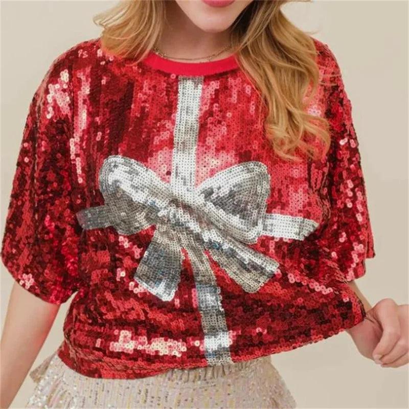 christmas sequin tops - basil boutique