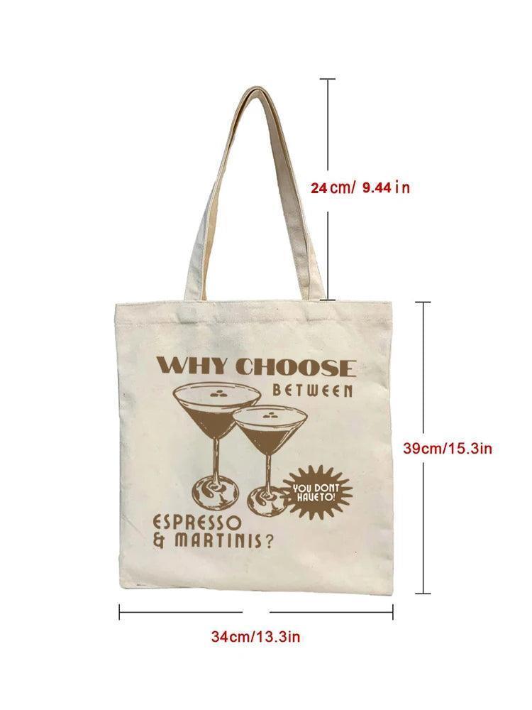 espresso martini tote bag - basil boutique