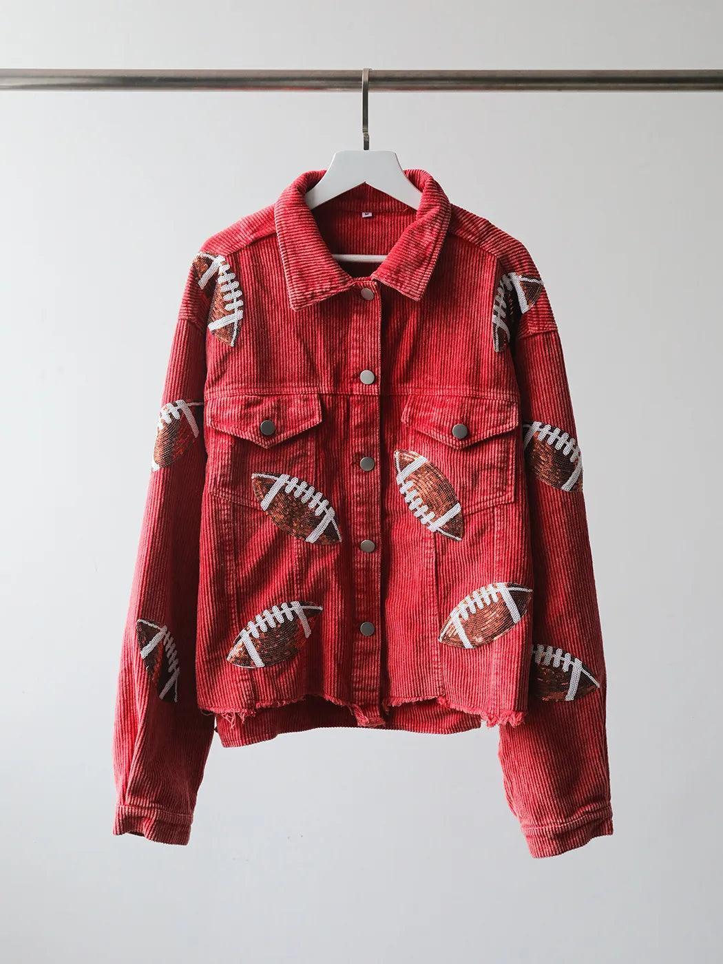 football sequin cropped jacket - basil boutique