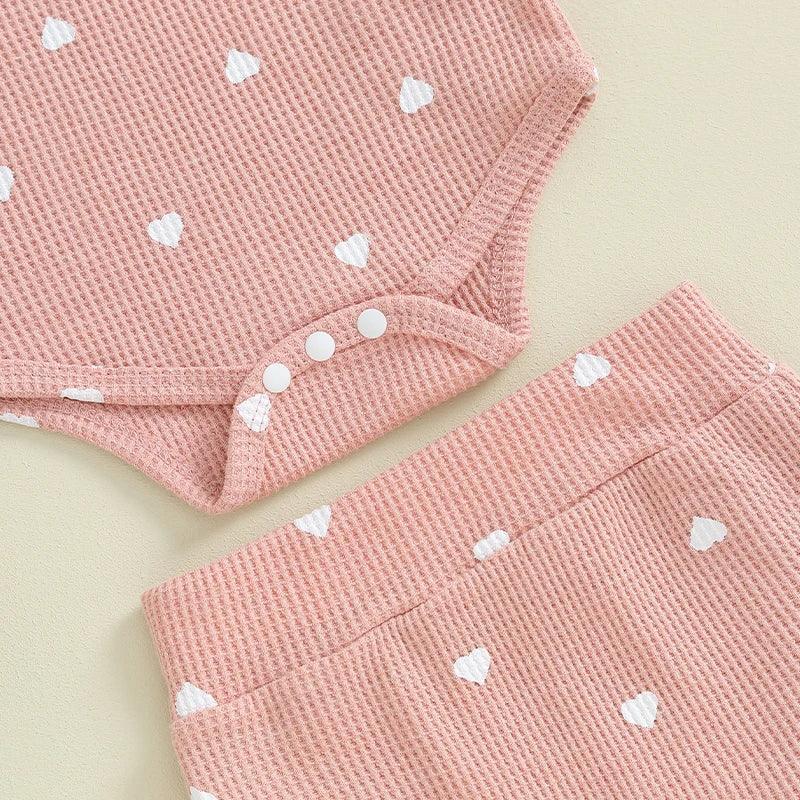 heart waffle outfit - basil boutique