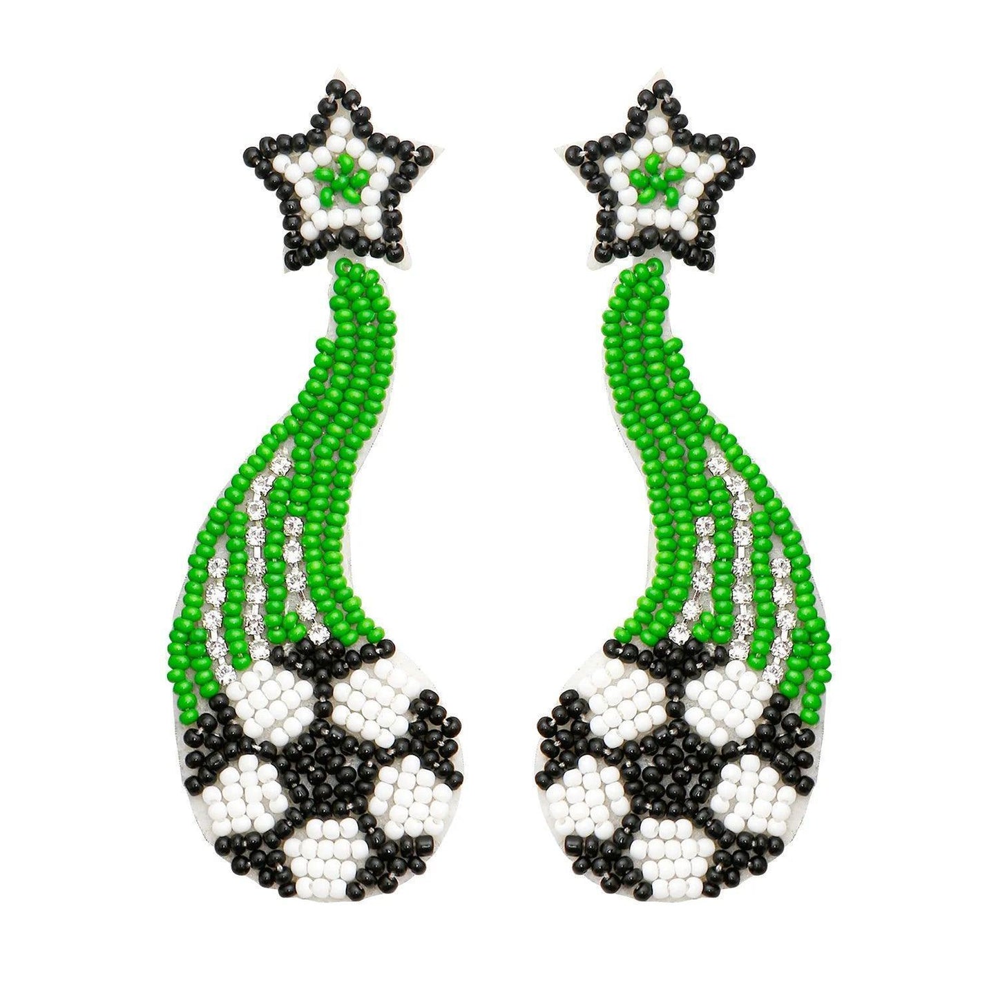 i love sports beaded earrings - basil boutique