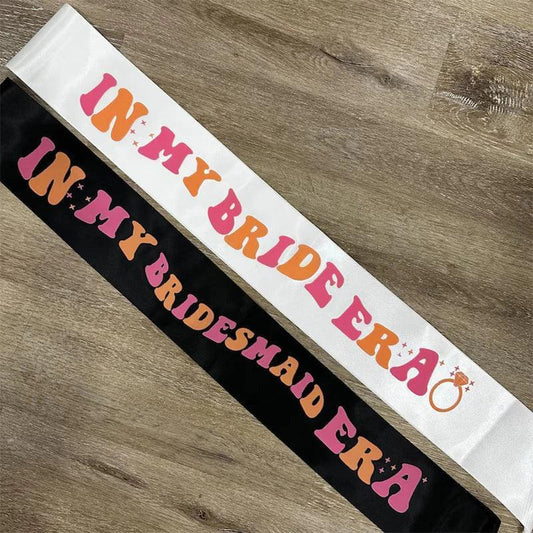 in my bride + bridesmaid era retro sashes - basil boutique