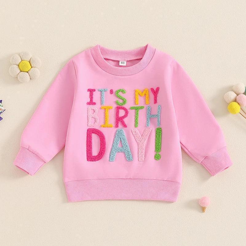 it's my birthday kids crew sweatshirt - basil boutique