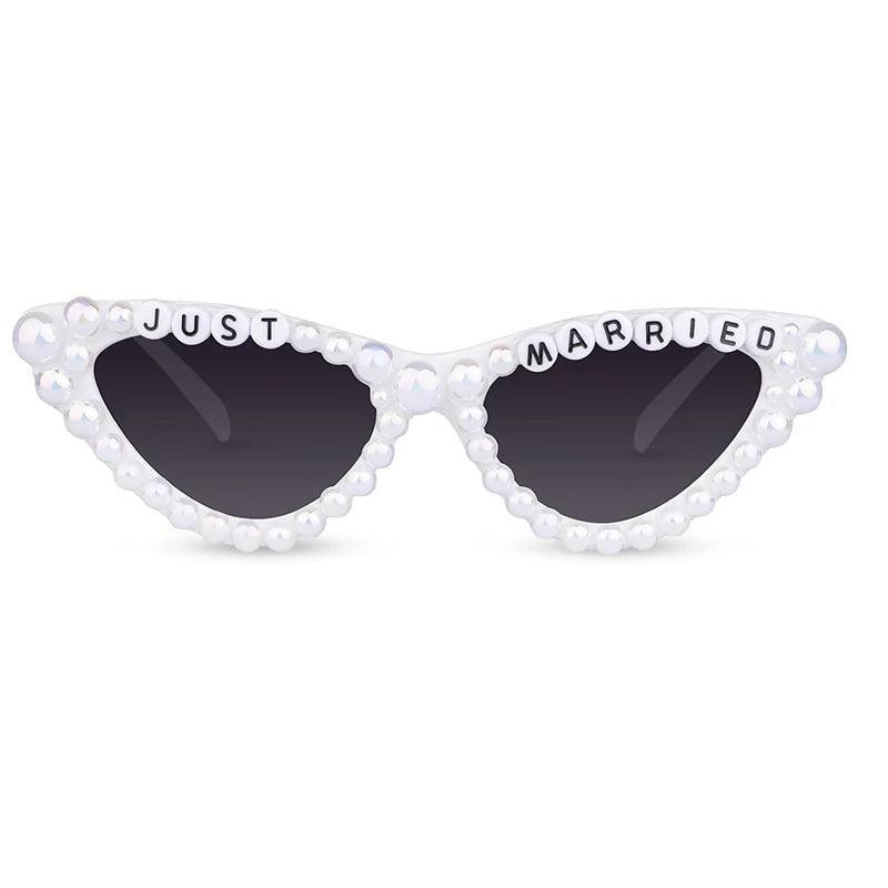 just married pearl cateye sunglasses - basil boutique