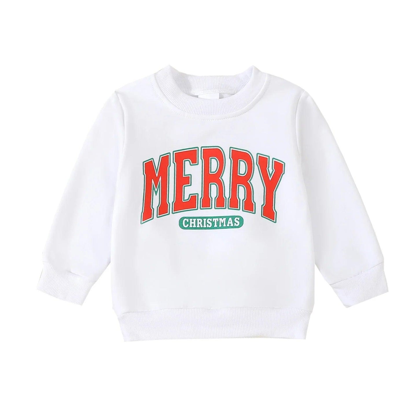 merry christmas vintage kids crew sweatshirt - basil boutique