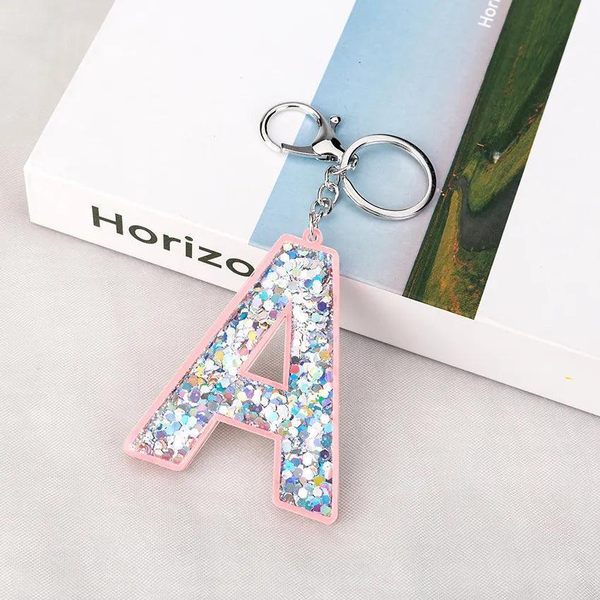 monogram sparkle keychain - basil boutique