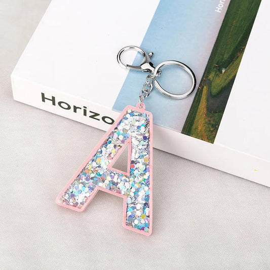 monogram sparkle keychain - basil boutique