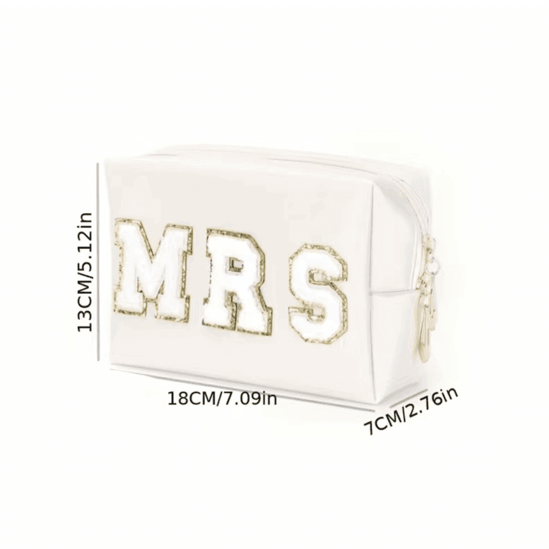 mrs. cosmetic bag - basil boutique