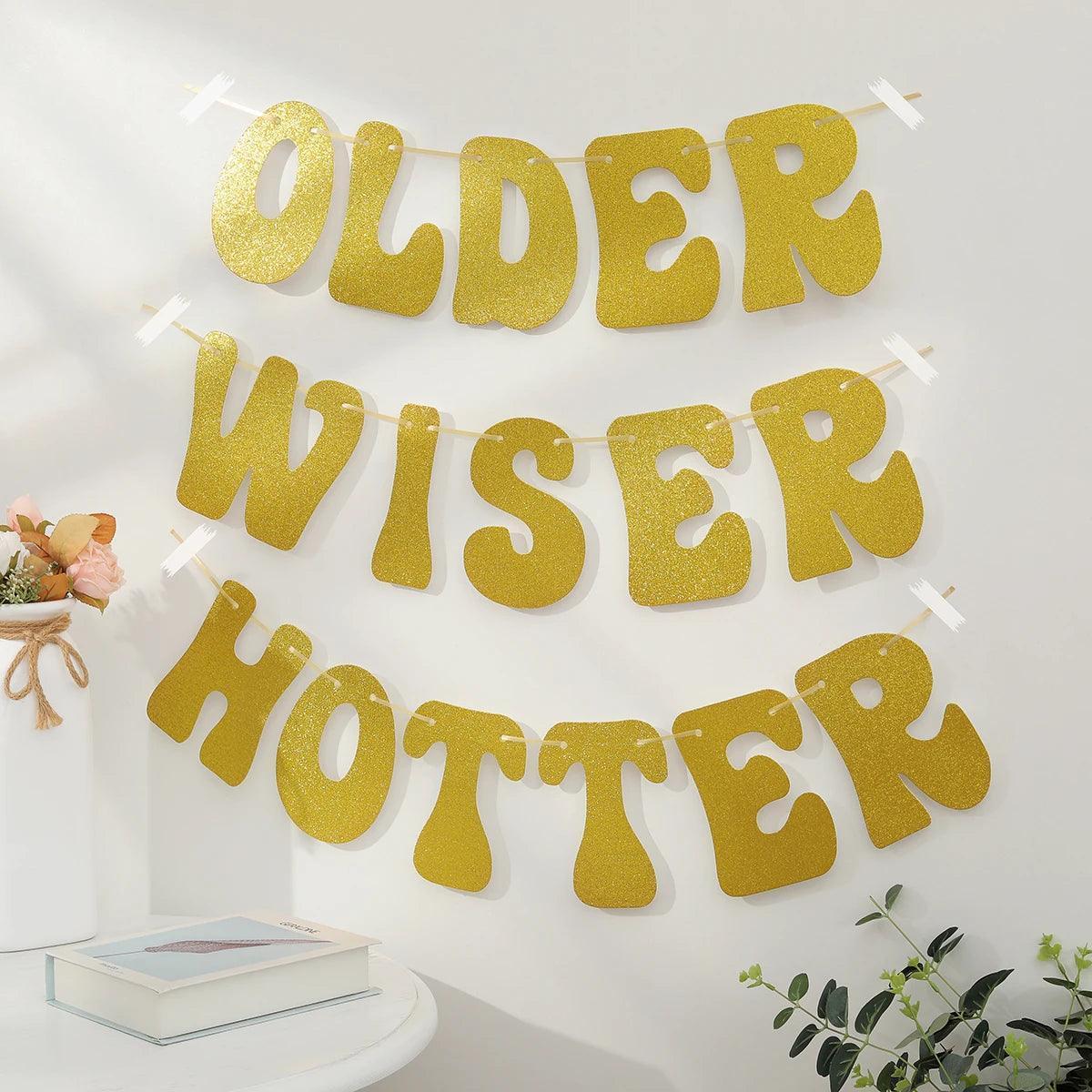older wiser hotter retro banner - basil boutique